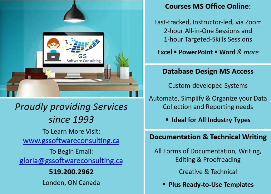 GS - Online Courses, MS Access Databases, and Documentation
